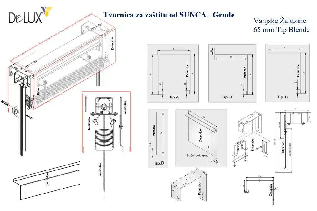 Blenda za Vanjske Žaluzine 65 mm