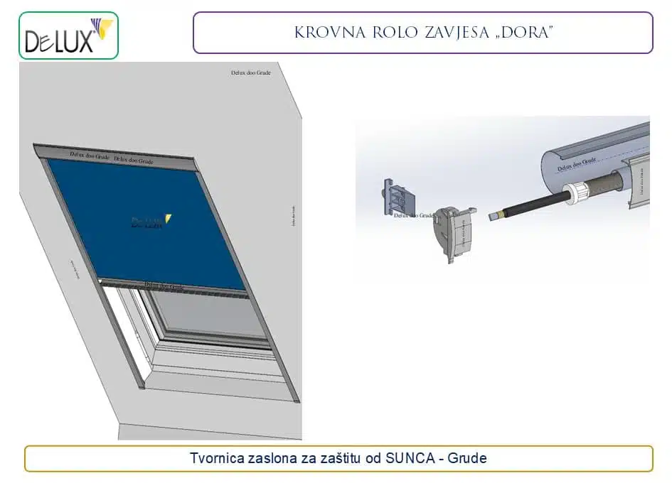 Delux krovna rolo zavjesa Dora u sivoj boji idealna za zatamnjenje potkrovlja