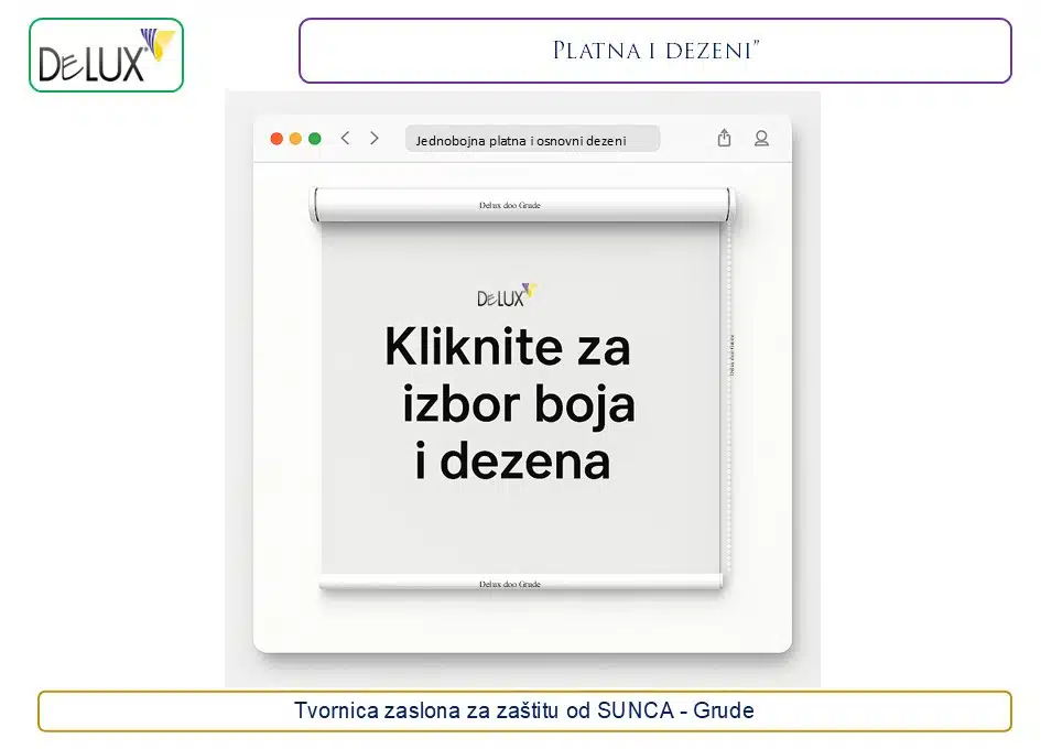 Delux uzorak platna rolo zavjese Monika siva tekstura