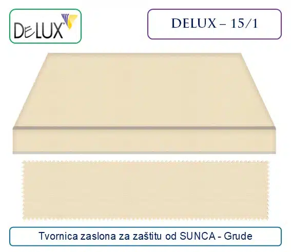 Platno za tende – bež pleteni dezen za zaštitu od sunca, Delux 15/1