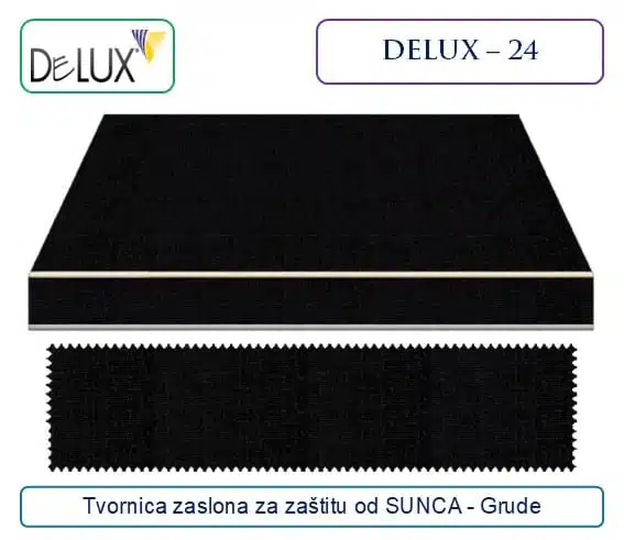 Platno za tende – crni pleteni dezen za zaštitu od sunca, Delux 24