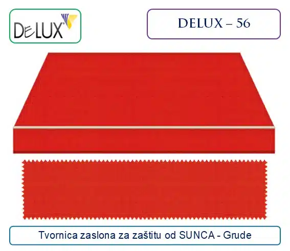 Platno za tende – crveni dezen za zaštitu od sunca, Delux 56
