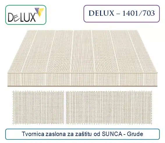 Platno za tende – sivi mrežasti materijal za zaštitu od sunca, Delux 1401/703