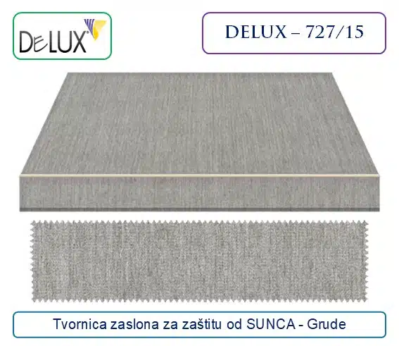 Platno za tende – sivi pleteni dezen za zaštitu od sunca, Delux 727/15