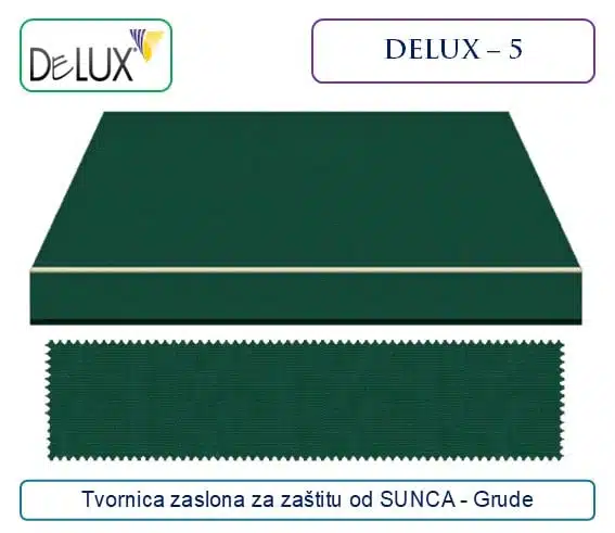 Platno za tende – zeleni dezen za zaštitu od sunca, Delux 5
