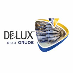 Skladište aluminijskih profila uz logo Delux d.o.o. Grude