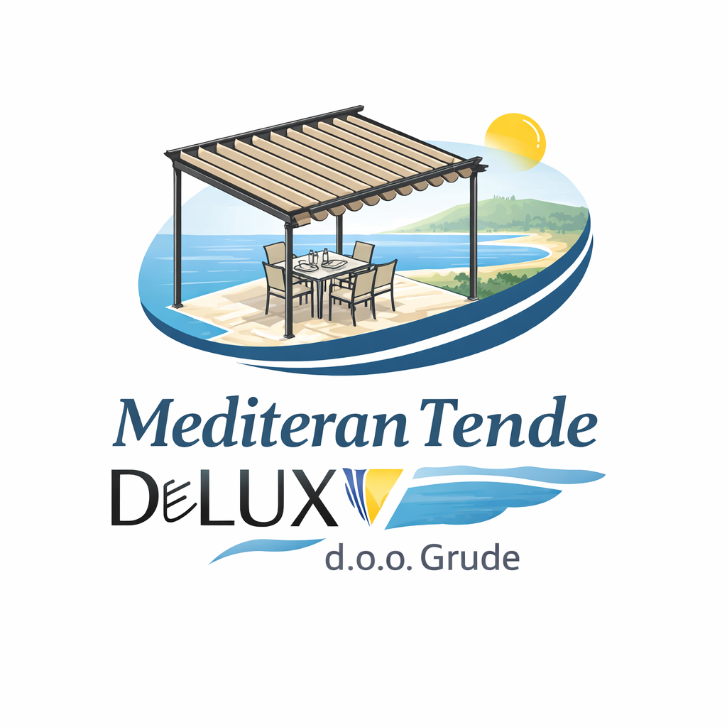 Mediteran tenda na terasi uz more s logom Delux d.o.o. Grude