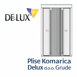 Plise komarnik s bočnim pomicanjem uz logo Delux d.o.o. Grude