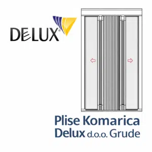 Plise komarnik s bočnim pomicanjem uz logo Delux d.o.o. Grude