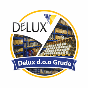 Skladište Delux d.o.o. Grude s policama punim materijala i ambalaže